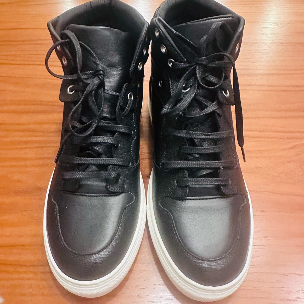 Balenciaga Black Leather High-Top Sneakers NEW NEVER WORN